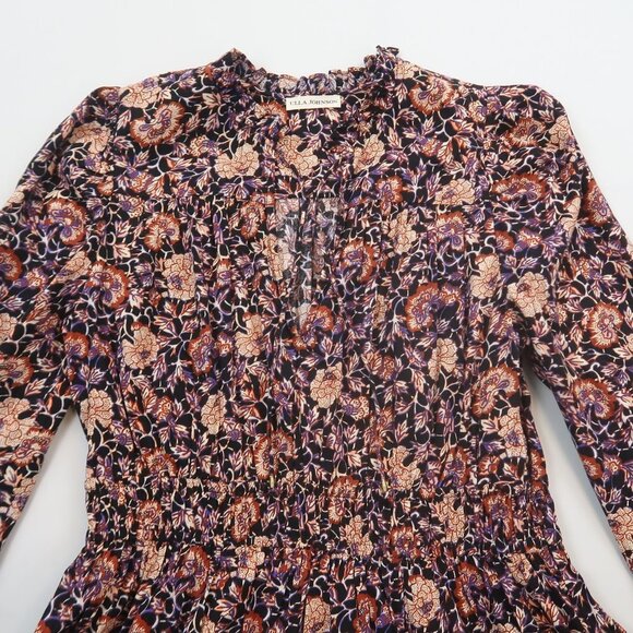 Ulla Johnson Liv Mini Dress Midnight Floral Size 8 - Picture 5 of 10